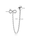 Zilver Gerhodineerd Dubbele Oorknop Hart En Infinity Per Stuk 1338678 - PansiteNederland.nl
