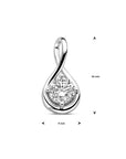 zilver gerhodineerd hanger zirkonia 1338718 - PansiteNederland.nl