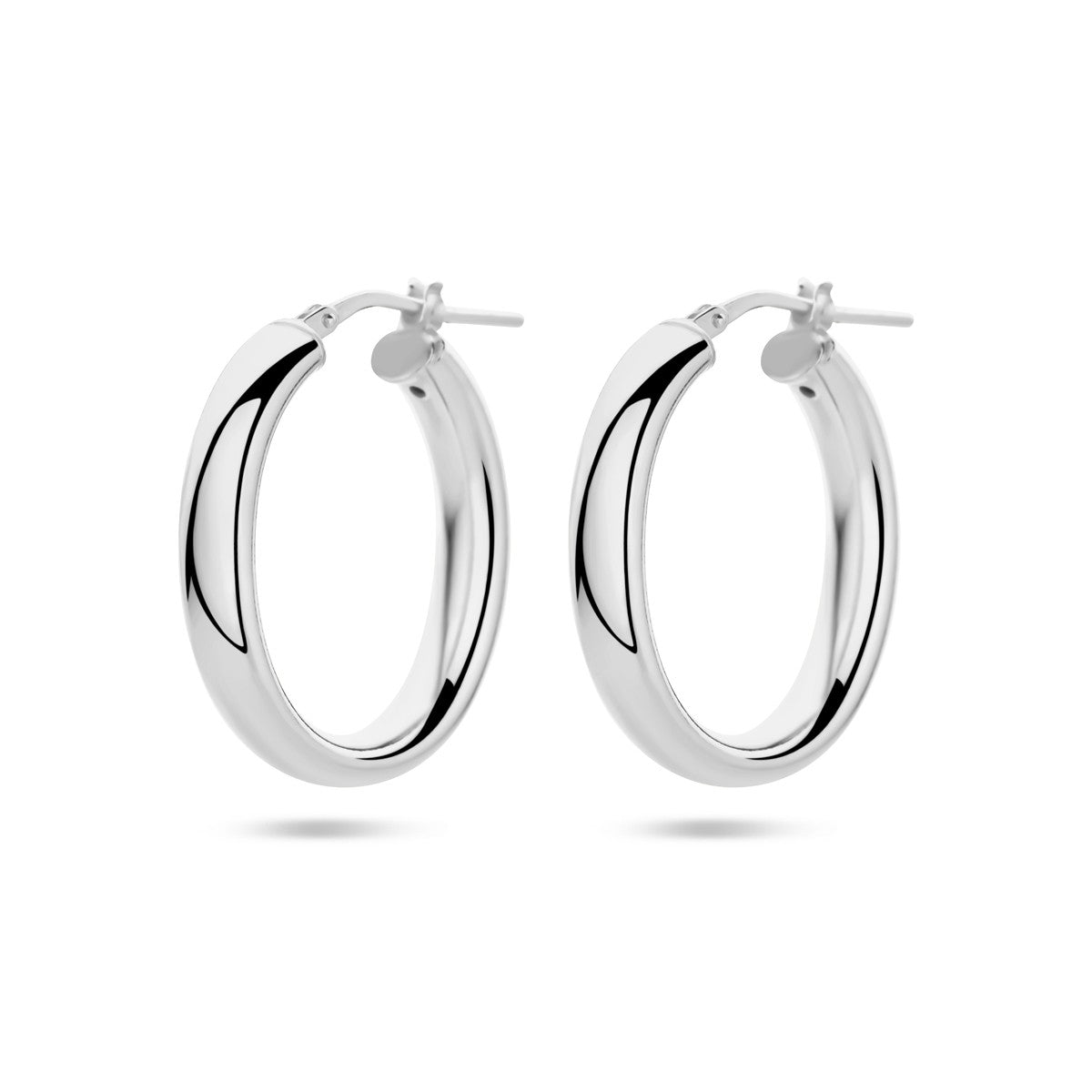 Fantasy Collection Oorbellen half ronde buis zilver