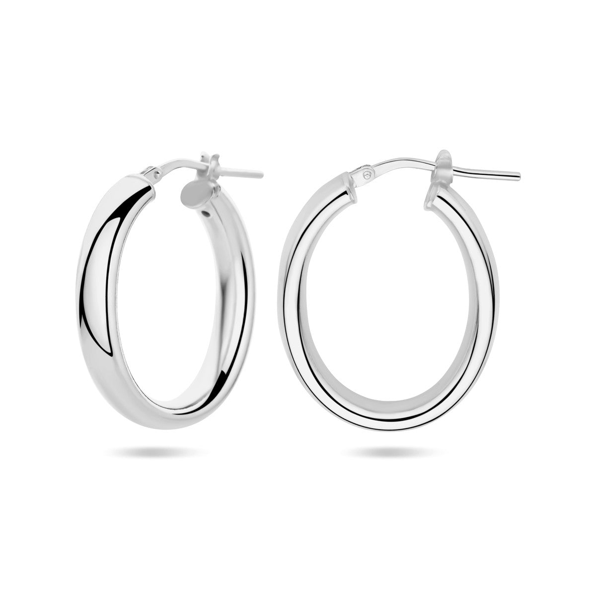 Fantasy Collection Oorbellen half ronde buis zilver