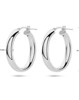 Zilver Gerhodineerd Oorringen Half Ronde Buis 1338735 - PansiteNederland.nl