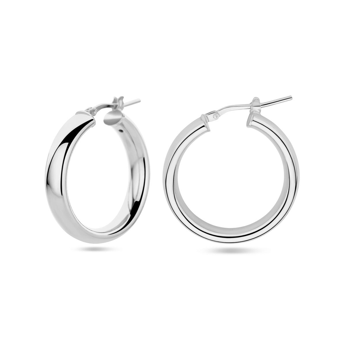 Fantasy Collection Oorbellen half ronde buis zilver