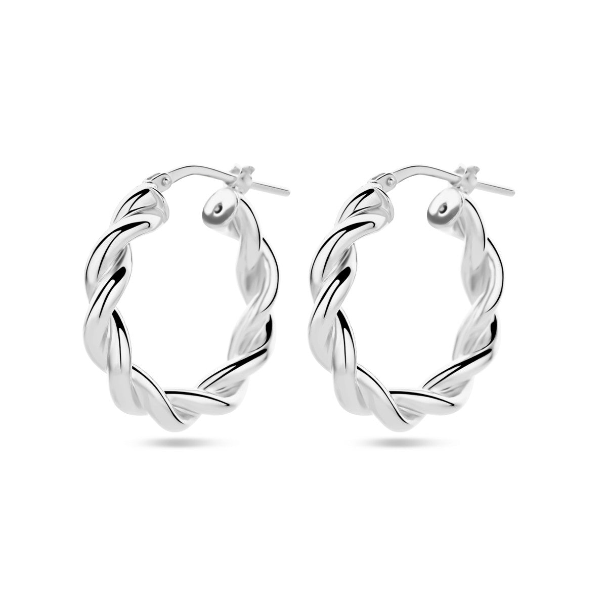 Fantasy Collection Oorbellen gedraaide buis zilver