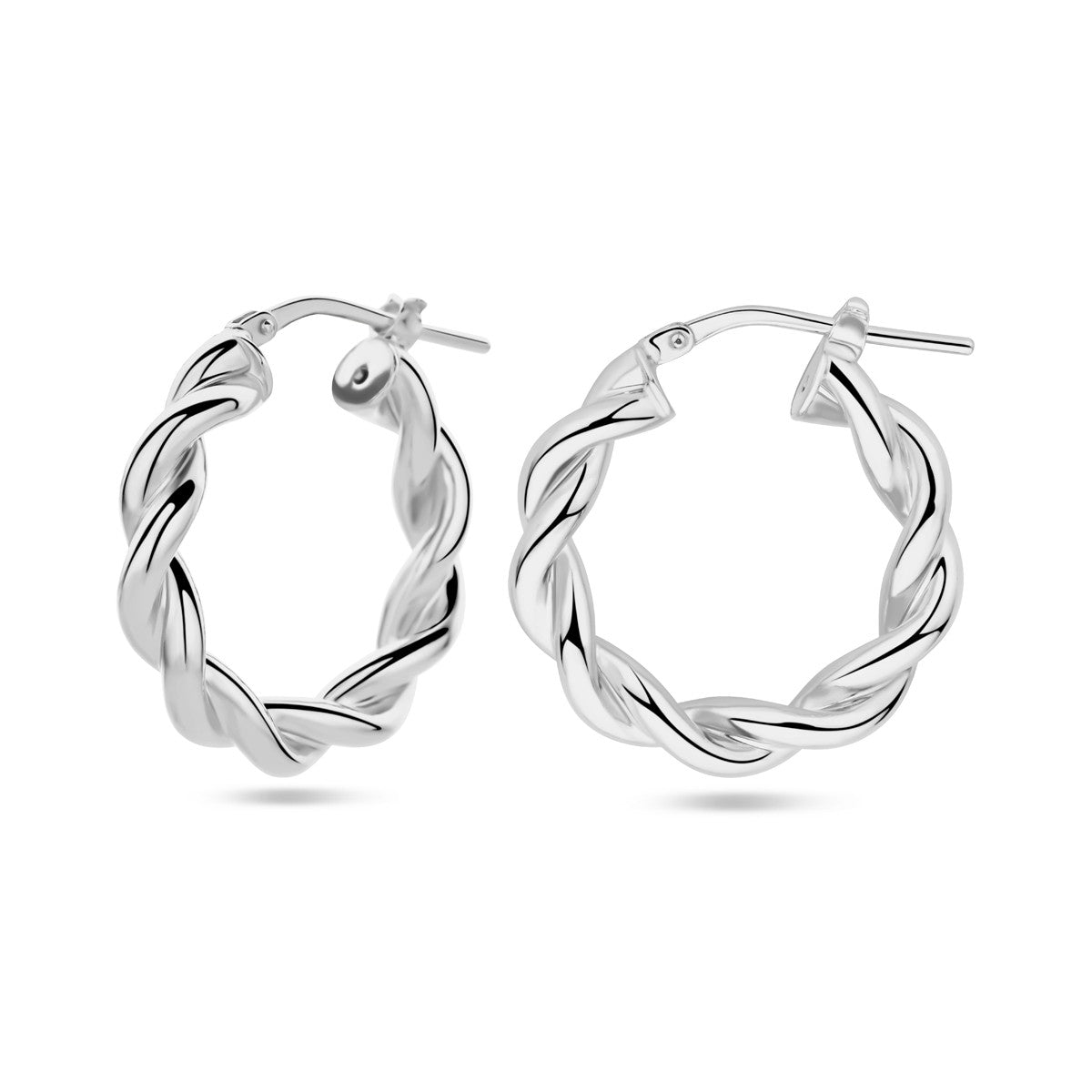 Fantasy Collection Oorbellen gedraaide buis zilver