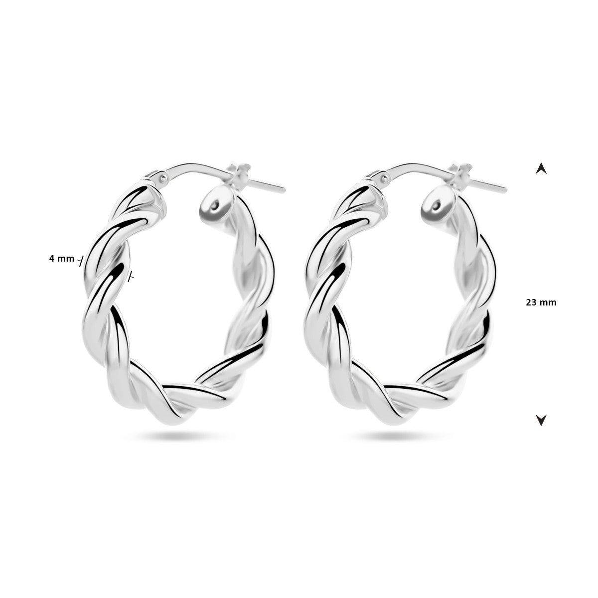 Fantasy Collection Oorbellen gedraaide buis zilver