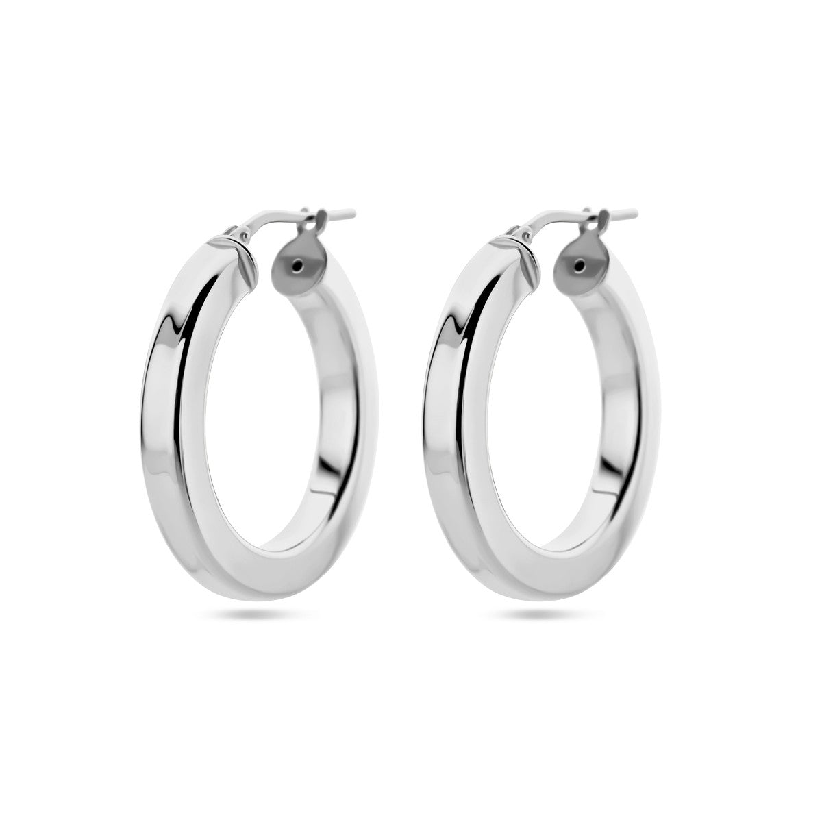 Fantasy Collection Oorbellen vlakke buis zilver