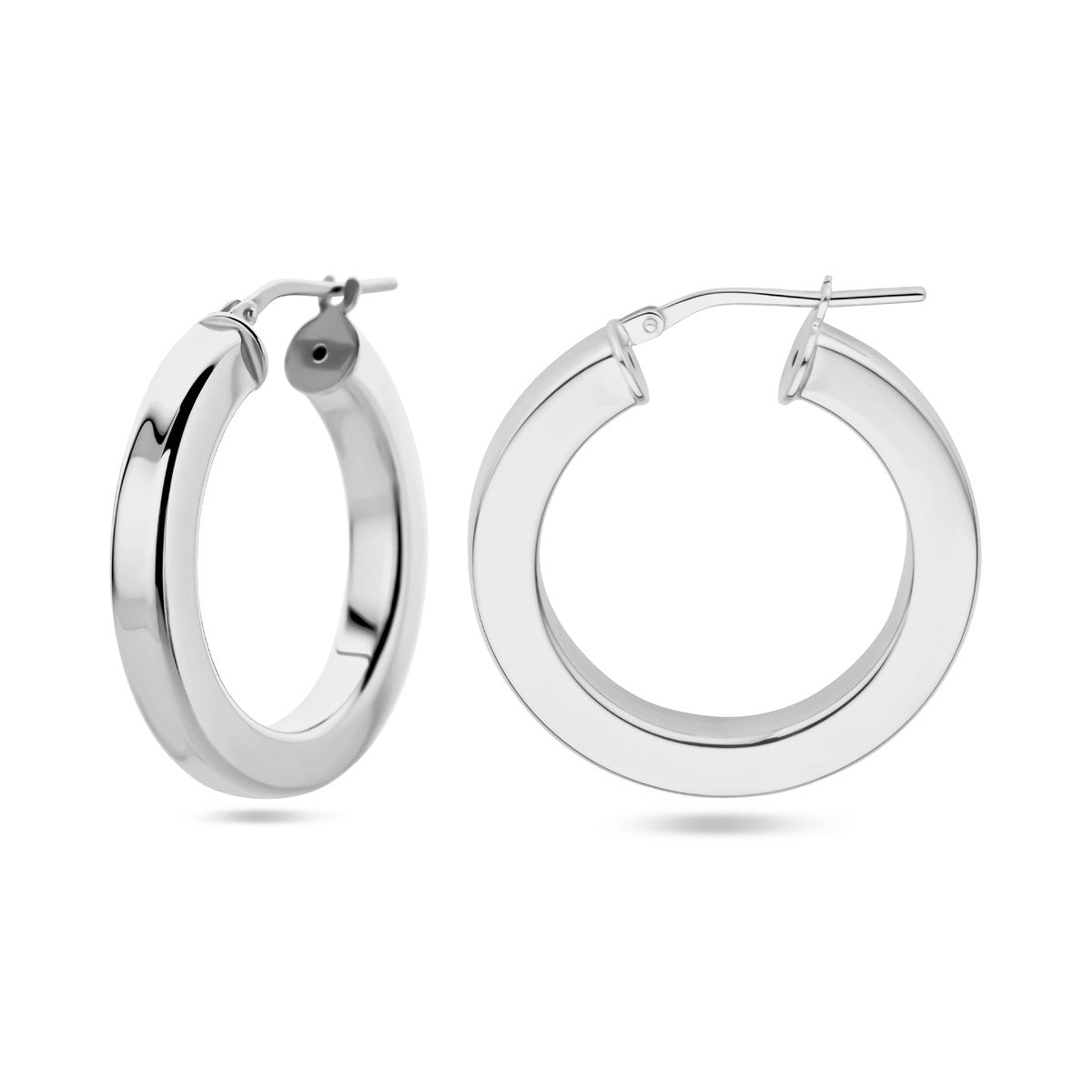 Fantasy Collection Oorbellen vlakke buis zilver