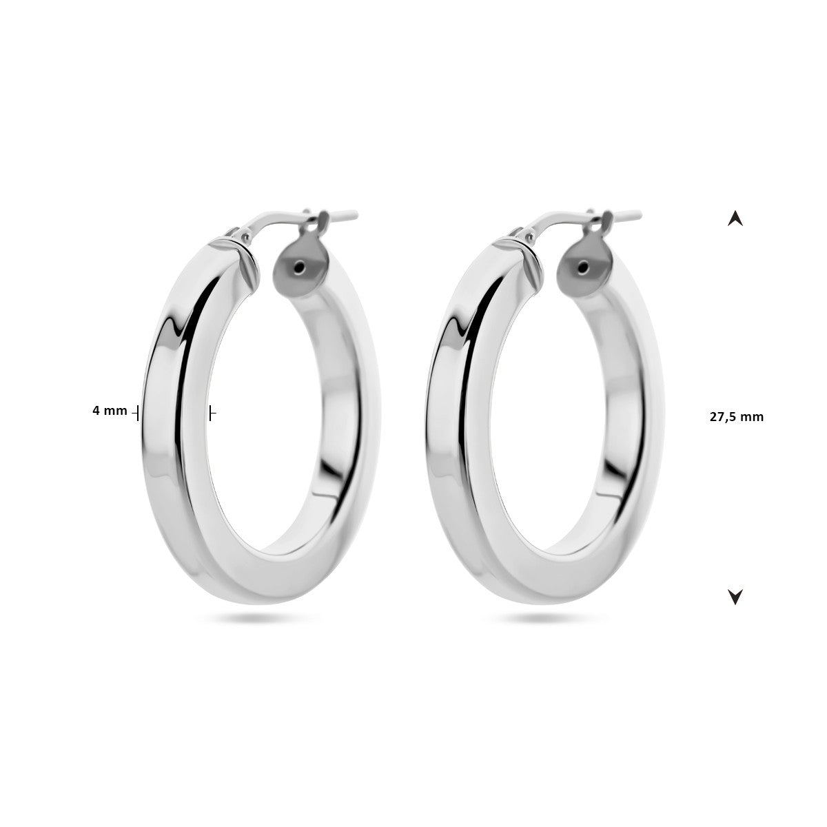 Fantasy Collection Oorbellen vlakke buis zilver