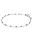 Zilver Gerhodineerd Armband Bolletjes Roze Emaille 13 + 3 Cm 1338760 - PansiteNederland.nl