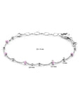 Zilver Gerhodineerd Armband Bolletjes Roze Emaille 13 + 3 Cm 1338760 - PansiteNederland.nl