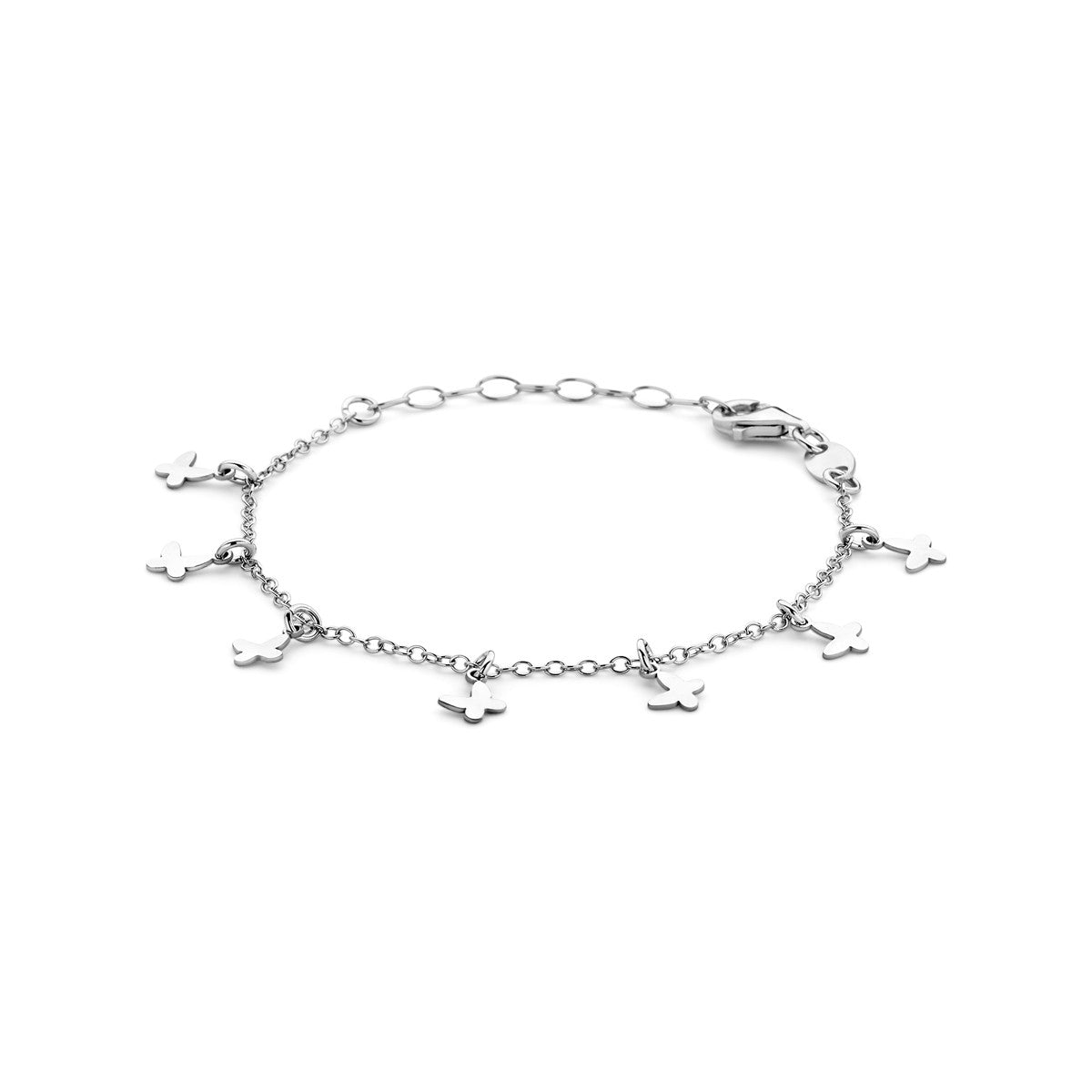 Zilver Gerhodineerd Armband Vlinders 13 + 3 Cm 1338762 - PansiteNederland.nl