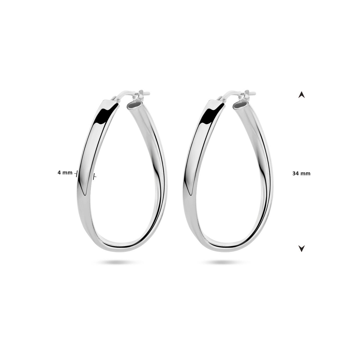 Fantasy Collection Oorbellen gedraaide buis zilver