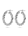 Zilver Gerhodineerd Oorringen Gedraaide Buis 1338764 - PansiteNederland.nl