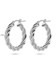 Zilver Gerhodineerd Oorringen Gedraaide Buis 1338764 - PansiteNederland.nl