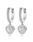 Zilver Gerhodineerd Oorringen Hart Zirkonia 1338773 - PansiteNederland.nl