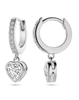 Zilver Gerhodineerd Oorringen Hart Zirkonia 1338773 - PansiteNederland.nl