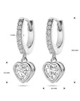 Zilver Gerhodineerd Oorringen Hart Zirkonia 1338773 - PansiteNederland.nl
