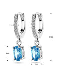 Zilver Gerhodineerd Klapoorringen Blauw En Wit Zirkonia 1338782 - PansiteNederland.nl