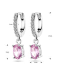 Zilver Gerhodineerd Klapoorringen Wit En Roze Zirkonia 1338784 - PansiteNederland.nl