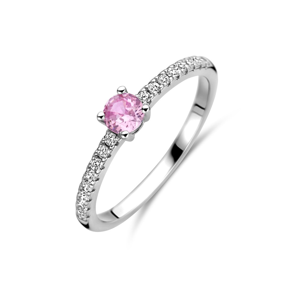 Fantasy Collection Ring wit en roze zirkonia zilver