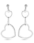 Zilver Gerhodineerd Oorhangers Hartjes 1338797 - PansiteNederland.nl