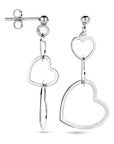 Zilver Gerhodineerd Oorhangers Hartjes 1338797 - PansiteNederland.nl