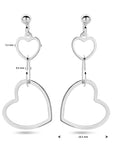 Zilver Gerhodineerd Oorhangers Hartjes 1338797 - PansiteNederland.nl