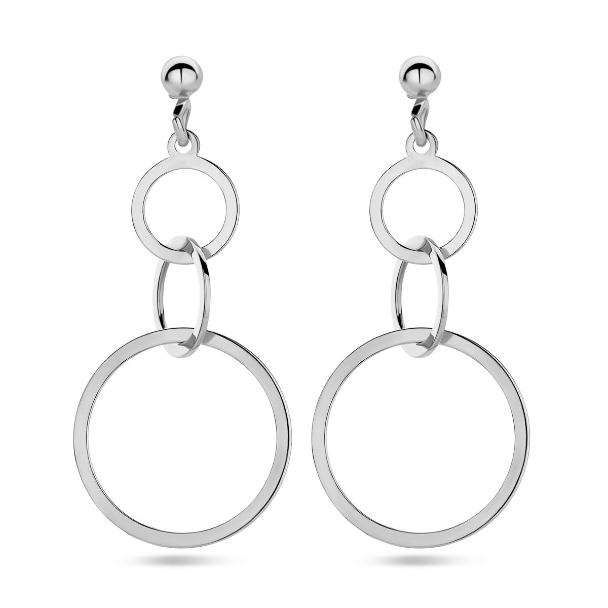 Fantasy Collection Hangende oorbellen cirkels zilver