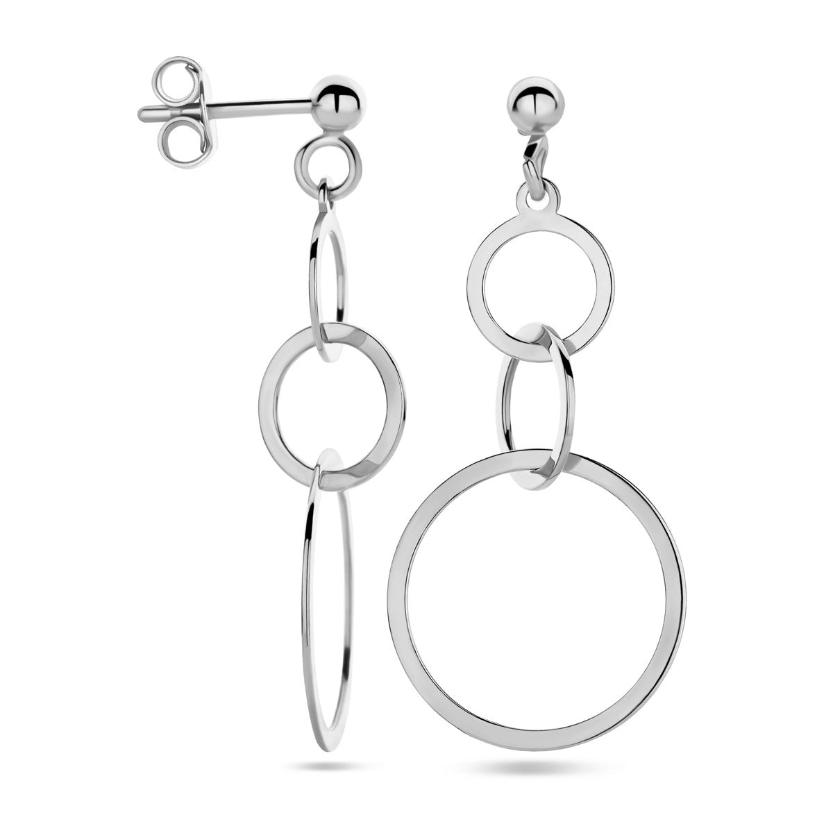 Fantasy Collection Hangende oorbellen cirkels zilver