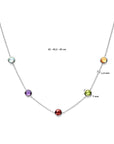 zilver gerhodineerd collier kleurstenen 42 - 43,5 - 45 cm 1338802 - PansiteNederland.nl