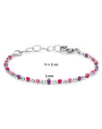Zilver Gerhodineerd Armband Bolletjes Gekleurd Emaille 11 + 2 Cm 1339014 - PansiteNederland.nl