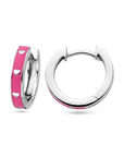 Zilver Gerhodineerd Klapoorringen Roze Emaille 1339016 - PansiteNederland.nl