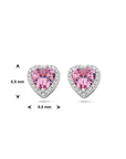 Zilver Gerhodineerd Oorknoppen Hartje Wit En Roze Zirkonia Halo 1339028 - PansiteNederland.nl