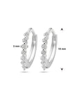 Zilver Gerhodineerd Klapoorringen Zirkonia 1339042 - PansiteNederland.nl