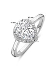 Gerhodineerd Zilver Ring Wit Met Zirkonia Halo 1339043 - PansiteNederland.nl