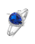 Gerhodineerd Zilver Ring Wit En Blauw Met Zirkonia Halo 1339053 - PansiteNederland.nl