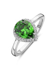 Gerhodineerd Zilver Ring Wit En Groen Met Zirkonia Halo 1339058 - PansiteNederland.nl