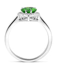Gerhodineerd Zilver Ring Wit En Groen Met Zirkonia Halo 1339058 - PansiteNederland.nl