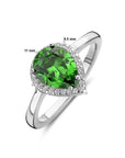 Gerhodineerd Zilver Ring Wit En Groen Met Zirkonia Halo 1339058 - PansiteNederland.nl