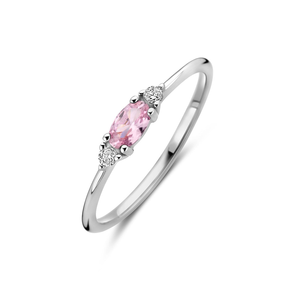 Fantasy Collection Ring wit en roze zirkonia zilver