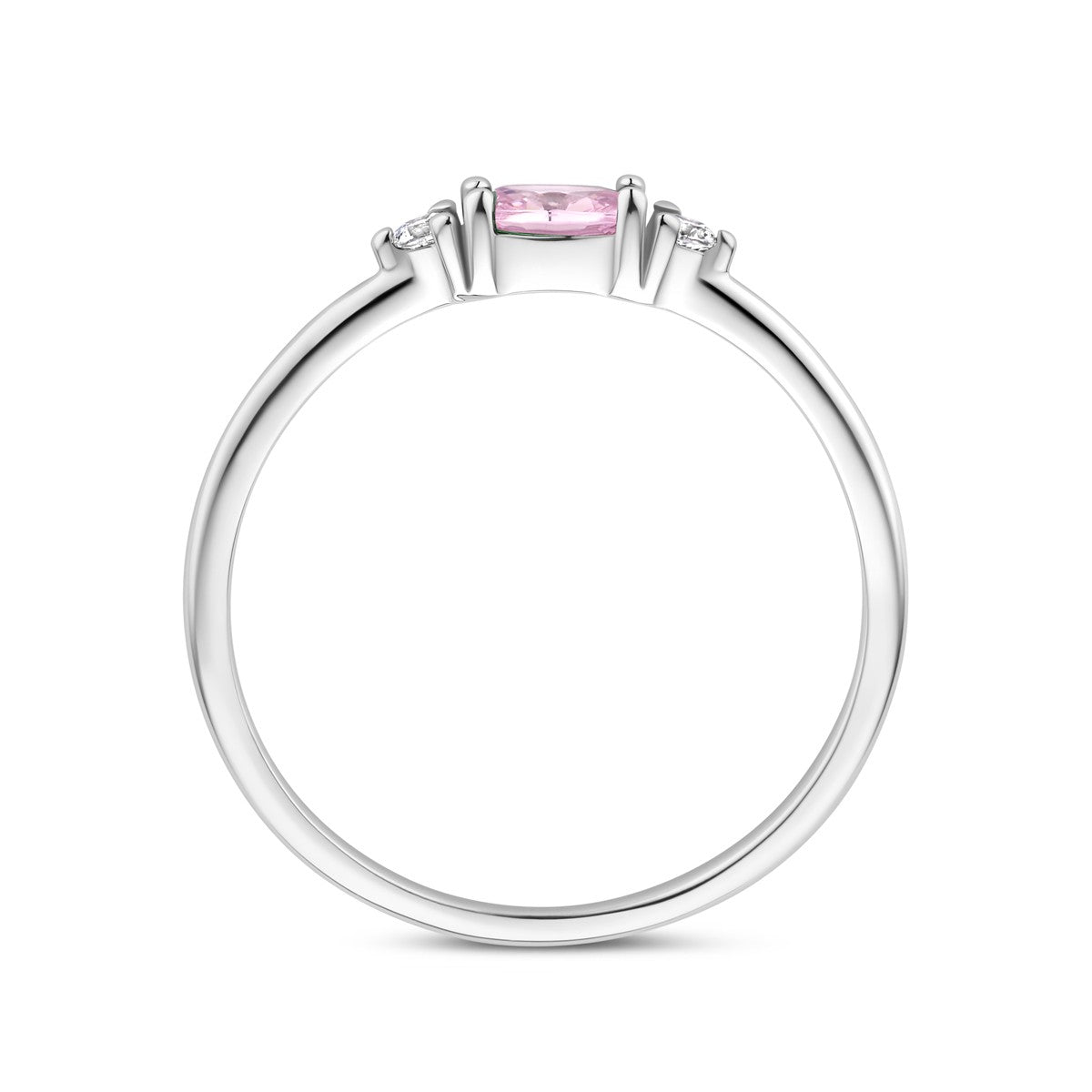 Fantasy Collection Ring wit en roze zirkonia zilver