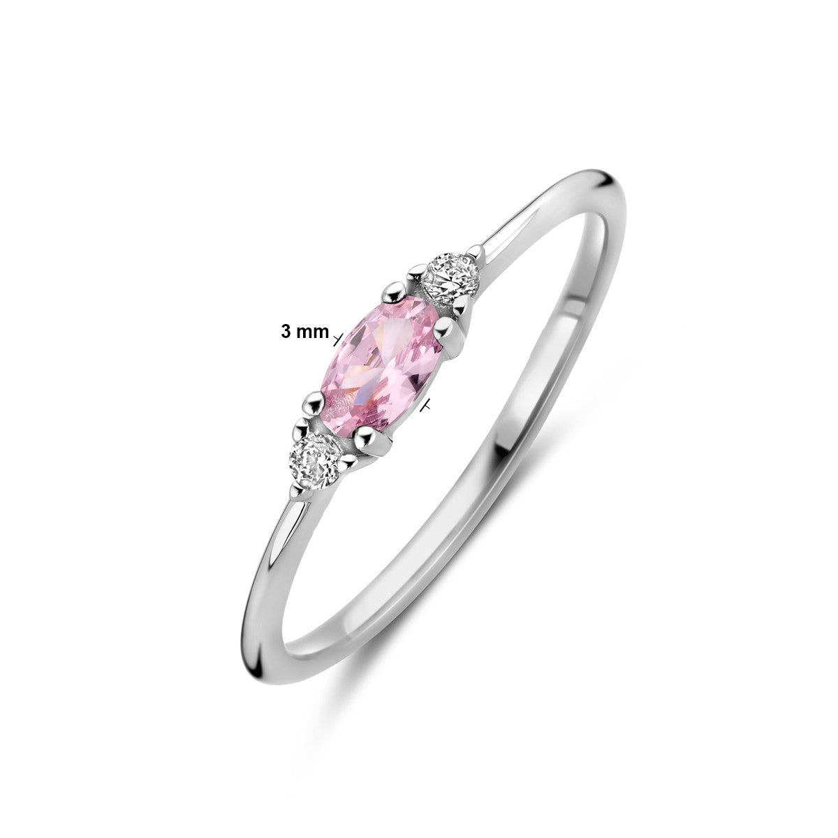 Fantasy Collection Ring wit en roze zirkonia zilver