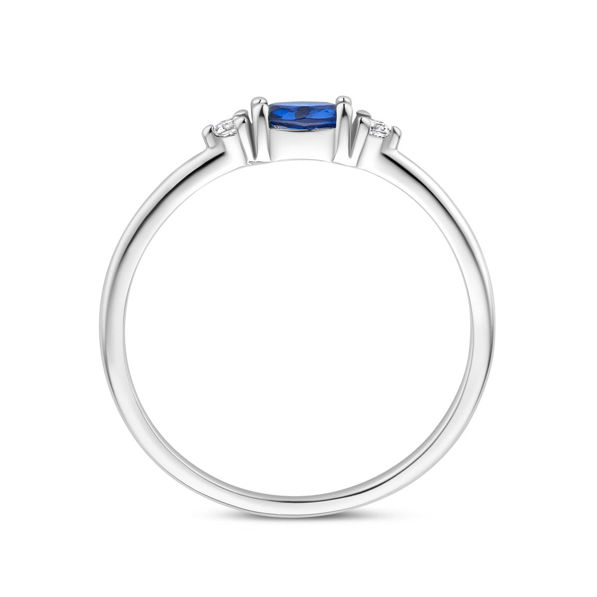 Fantasy Collection Ring wit en blauw zirkonia zilver