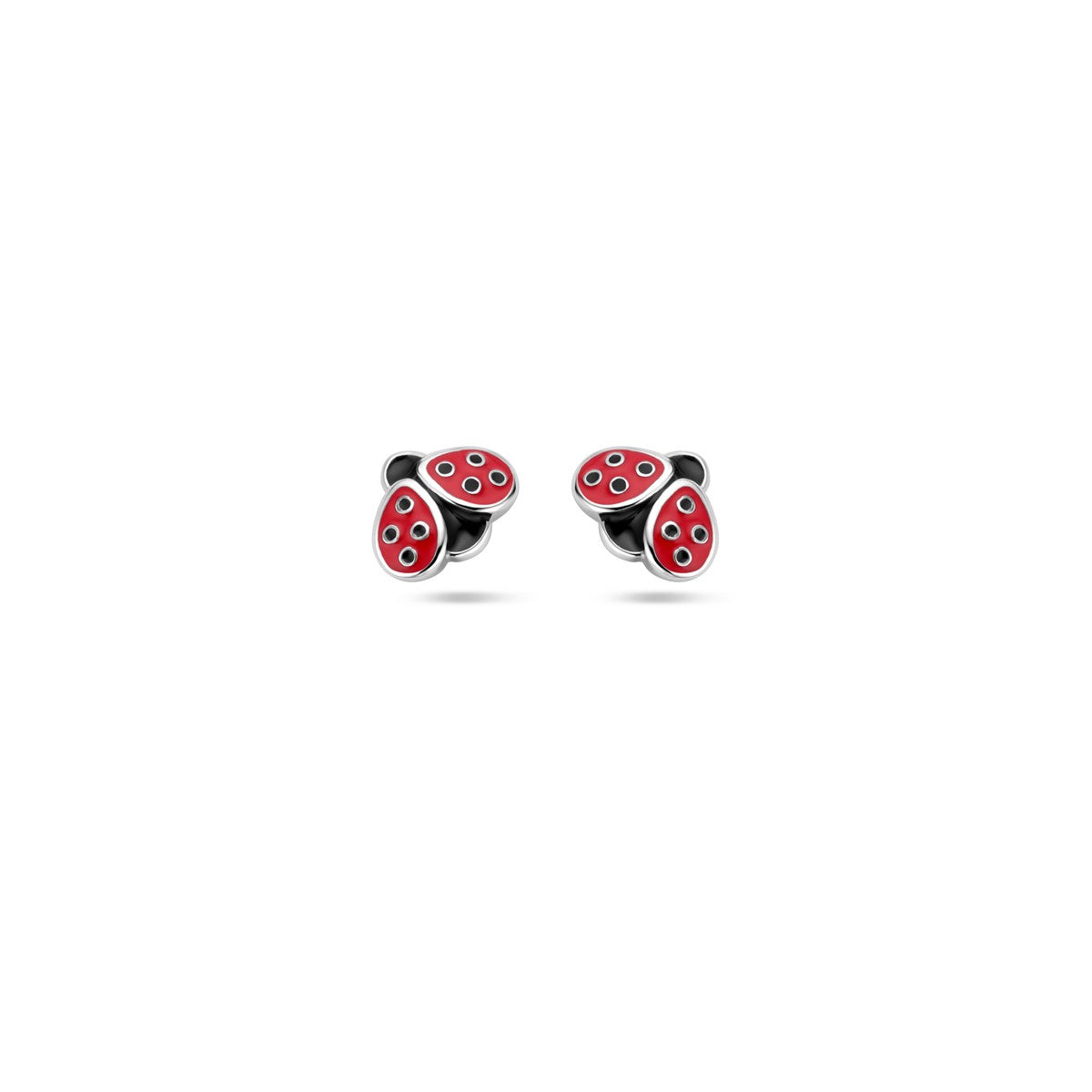 Fantasy Collection Oorbellen lieveheersbeestje emaille zilver