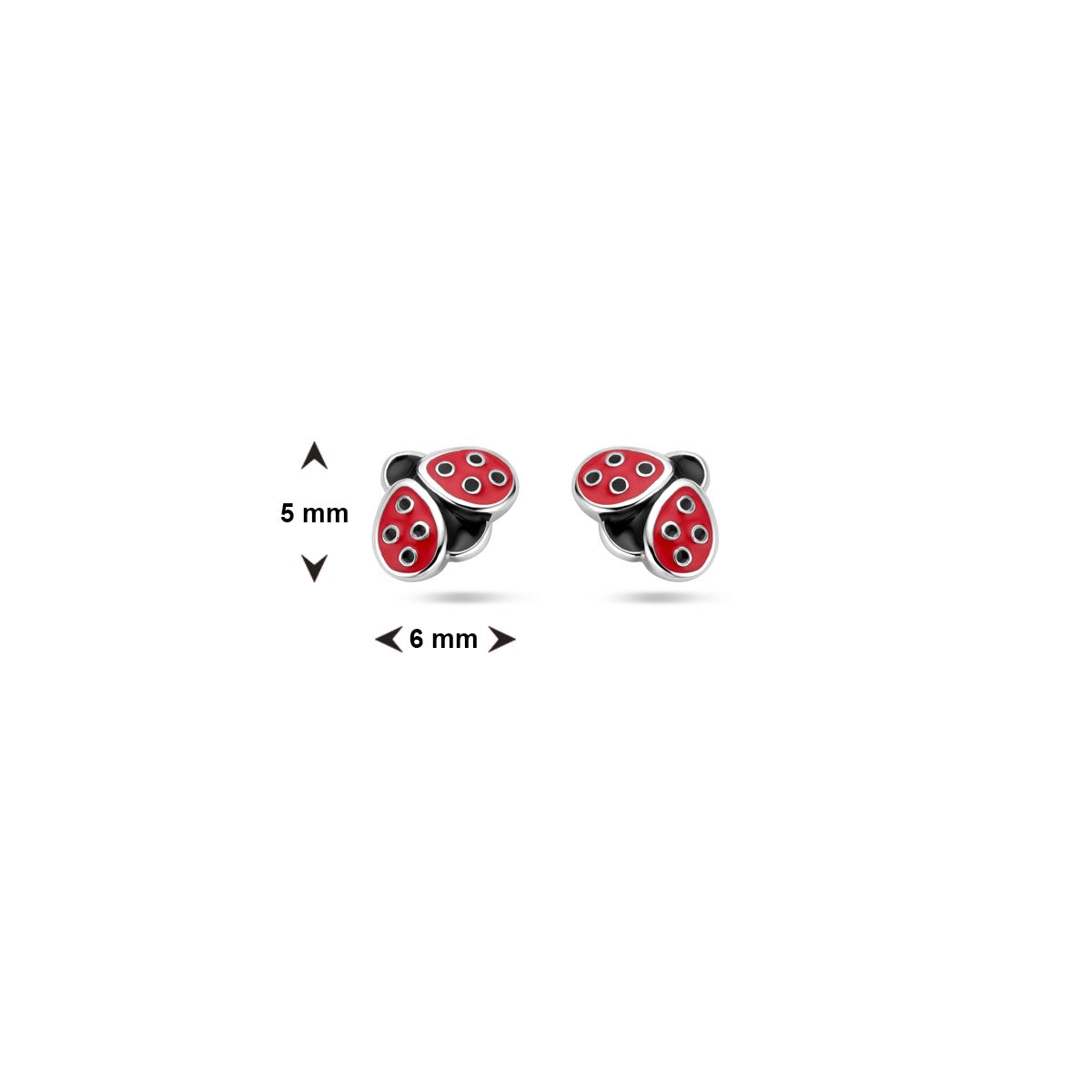 Fantasy Collection Oorbellen lieveheersbeestje emaille zilver