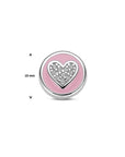 zilver gerhodineerd hanger hartje zirkonia en roze emaille 1339081 - PansiteNederland.nl