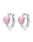 Zilver Gerhodineerd Klapoorringen Hart Roze En Turquoise Emaille 1339084 - PansiteNederland.nl