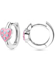 Zilver Gerhodineerd Klapoorringen Hart Roze En Turquoise Emaille 1339084 - PansiteNederland.nl