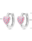 Zilver Gerhodineerd Klapoorringen Hart Roze En Turquoise Emaille 1339084 - PansiteNederland.nl