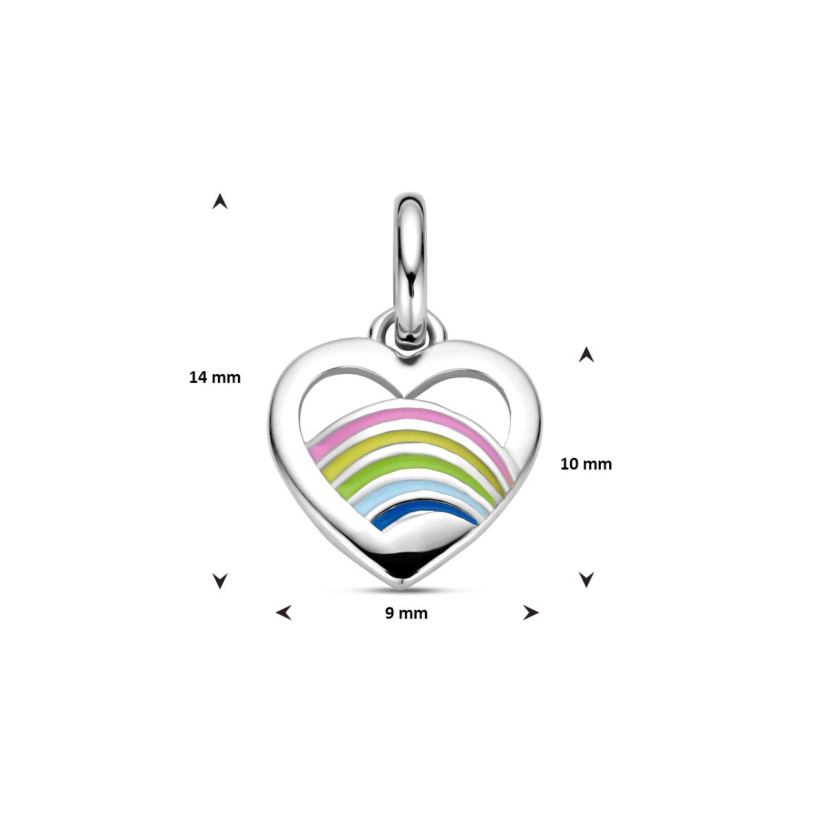 Fantasy Collection Hanger hartje emaille zilver